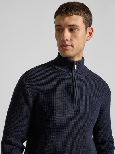 SELECTED HOMME Gebreide pullover met opstaande kraag, model 'THEO' Marineblauw - 3