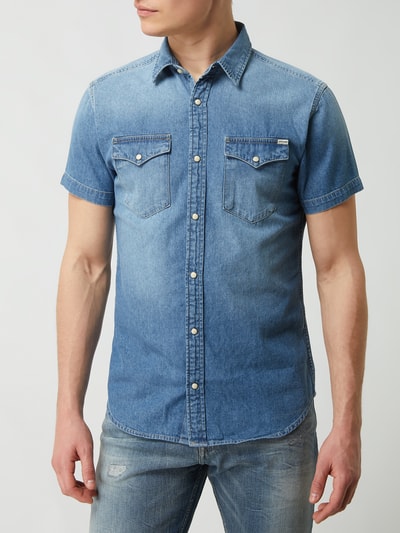 Jack & Jones Slim Fit Jeanshemd aus Baumwolle Modell 'Sheridan' Jeansblau 4