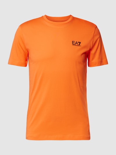 EA7 Emporio Armani T-shirt z detalem z logo Pomarańczowy 2