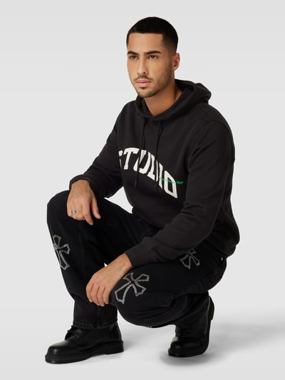 Jack & Jones Hoodie met logoprint, model 'ORBRINK' Zwart - 1