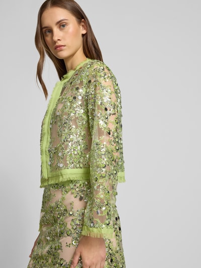 BAUM & PFERDGARTEN Cropped Jacke mit Ausfransungen Hellgruen 3