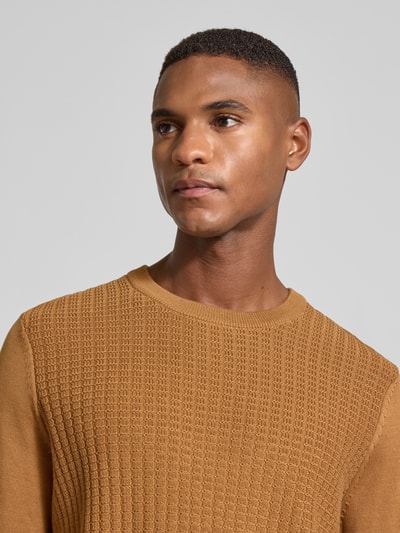 Strellson Regular Fit Strickpullover aus Baumwolle Modell 'ADRIAN' Camel 3