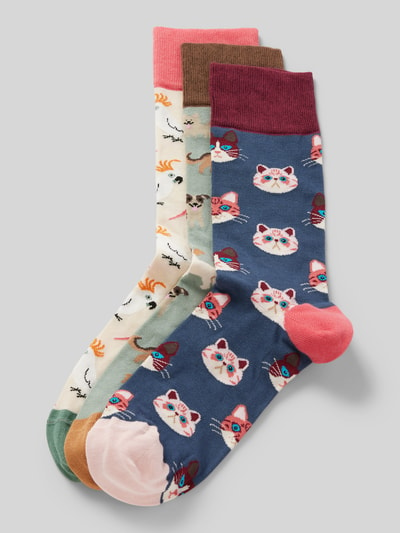 DillySocks Socken mit Motiv-Stitching Modell 'Precious Pets' im 3er-Pack Offwhite 1