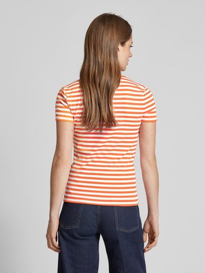 Lauren Ralph Lauren T-Shirt mit Label-Stitching Modell 'ALLI' Orange 5