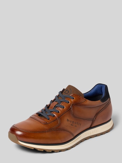 bugatti Sneakers van leer met labeldetail model 'Cirino' Cognac - 1