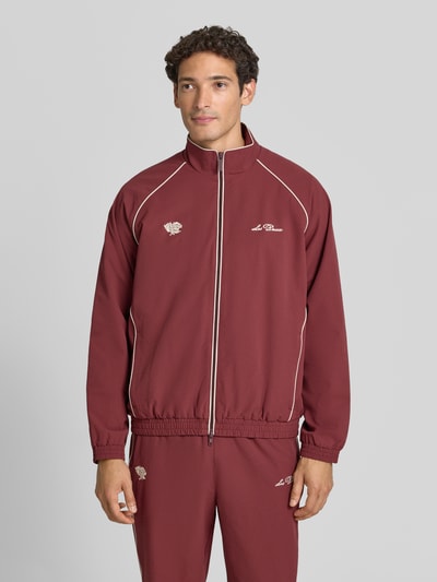 Les Deux Trainingsjacke mit Label-Stitching Modell 'Seersucker' Bordeaux 4