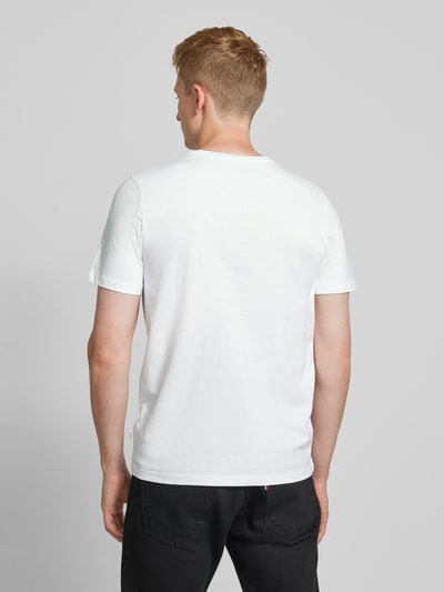 Lindbergh T-shirt met labelprint met statement, model 'EARN' Wit - 5