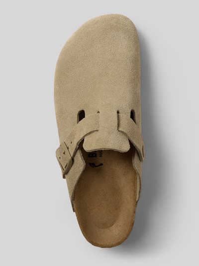 Birkenstock Hausschuhe aus Leder mit Dornschließe Modell 'Boston' Beige 3