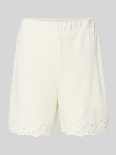 Productfoto, Comfort Fit Sweatshorts aus Baumwoll-Mix Modell 'CHILLI SUMMER' van dames; effen crème, elastische band, sweat-materiaal, ajourborduursel, casual look
