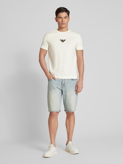 Emporio Armani T-Shirt mit Label-Stitching Offwhite 1