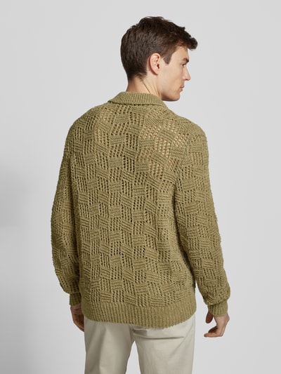 JAKE*S STUDIO MEN Cardigan mit Strukturmuster Mud 5