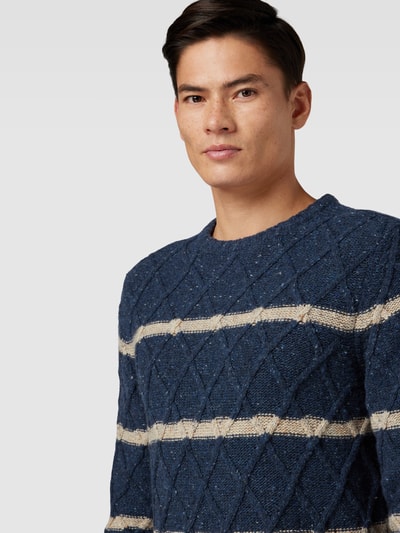 Fynch-Hatton Strickpullover mit Streifenmuster Marine 3