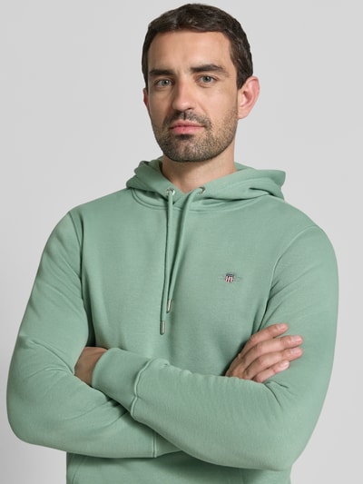 GANT regular fit hoodie van katoenmix Mintgroen - 3