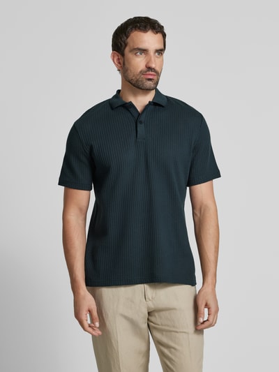Samsøe Samsøe Regular Fit Poloshirt mit Strukturmuster Modell 'SAJASE' Marine 4