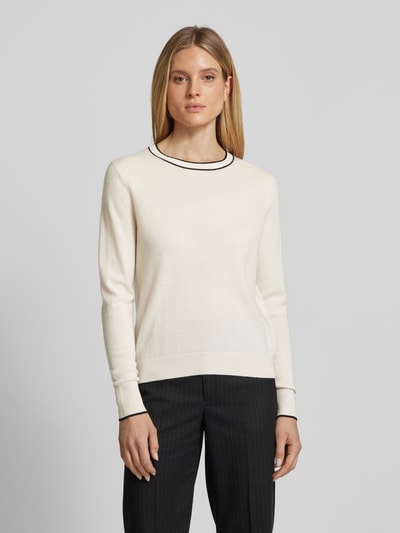 Jake*s Collection Gebreide pullover met ronde hals Offwhite - 4