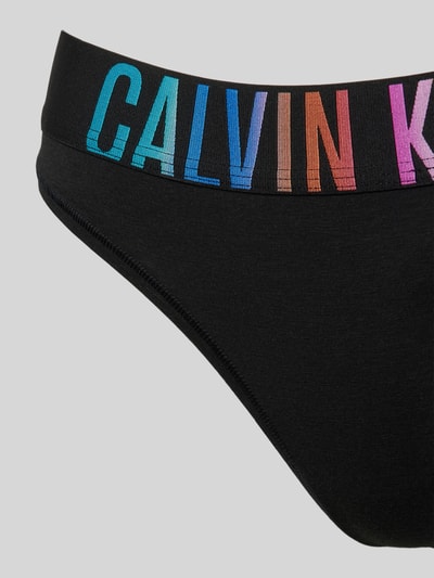 Calvin Klein Underwear String met elastische band met logo, model 'PRIDE' Zwart - 2