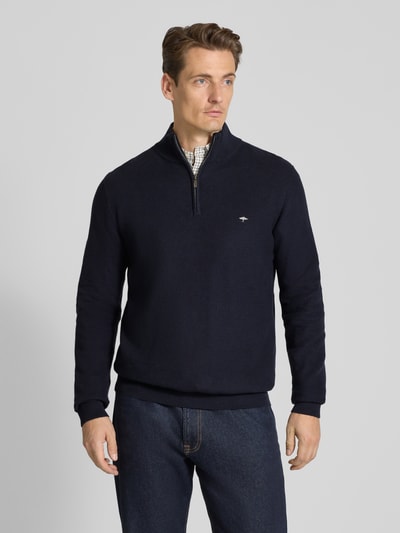 Fynch-Hatton Strickpullover mit Troyer-Kragen Marine 4