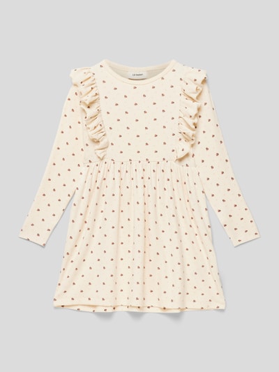 Lil' Atelier Kleid mit Allover-Muster Ecru 1
