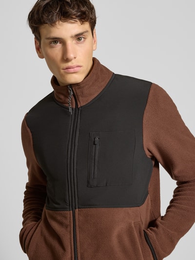 Blend Fleecejack met ritszakken, model 'MARIO' Middenbruin - 3