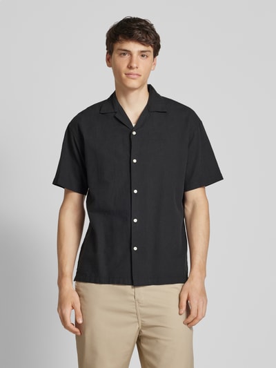 Jack & Jones Regular fit vrijetijdsoverhemd met resortkraag, model 'BREEZE' Zwart - 4
