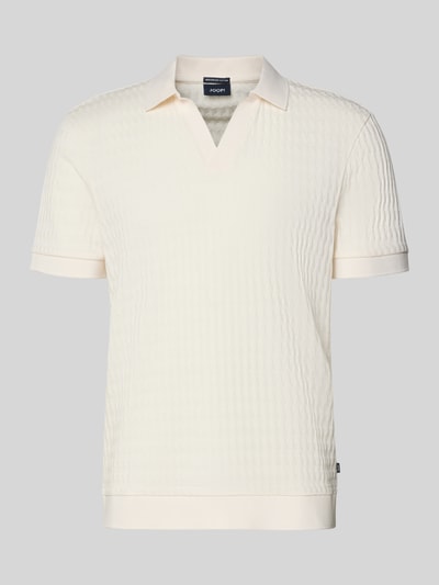 JOOP! COLLECTION Poloshirt mit gerippten Abschlüssen Modell 'Cleison' Offwhite 2