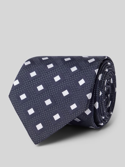 BOSS Stropdas van zijdemix Marineblauw - 1