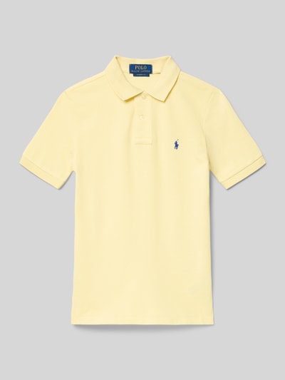Produktfoto, Regular Fit Poloshirt aus reiner Baumwolle von Polo Ralph Lauren Teens, look: effen, gestikt logo, piqué, puur katoen