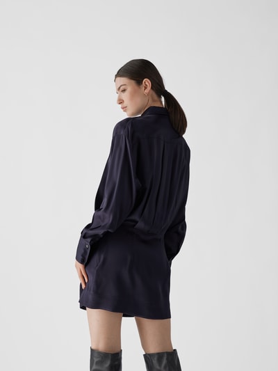 Victoria Beckham Blusenkleid mit Sportmanschetten Dunkelblau 5