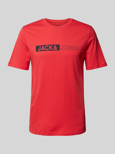 Jack & Jones T-shirt z nadrukiem z logo model ‘NEO’ Czerwony 2