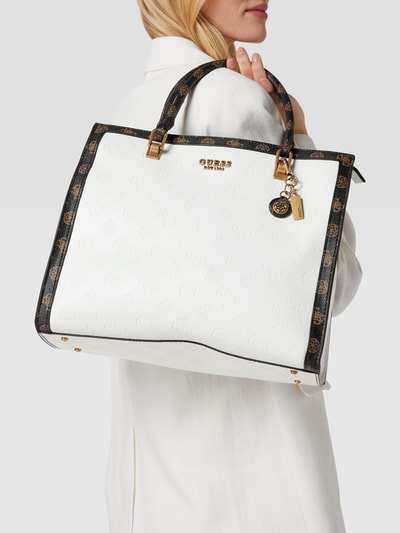 Guess Tote bag met all-over logo, model 'ABEY TOTE' Wit - 1