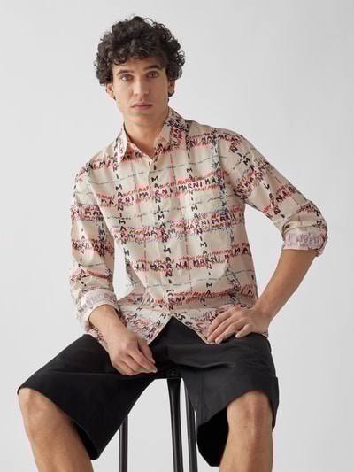 Marni Freizeithemd mit Label-Print Weiß 6