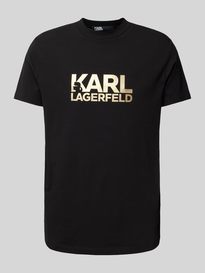 Karl Lagerfeld T-Shirt mit Label-Print Gold 2