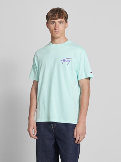 Tommy Jeans Relaxed Fit T-Shirt aus reiner Baumwolle Tuerkis 4