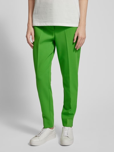 comma Slim fit pantalon met persplooien Groen - 4