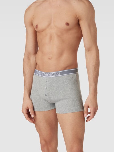 Emporio Armani Pants mit Feinripp Mittelgrau Melange 1