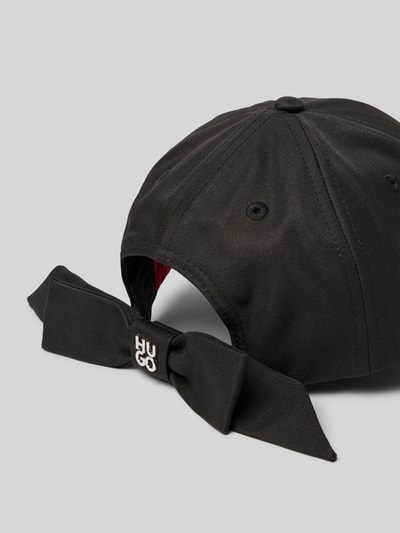 HUGO Czapka z daszkiem i detalem z logo model ‘Ally’ Czarny 3