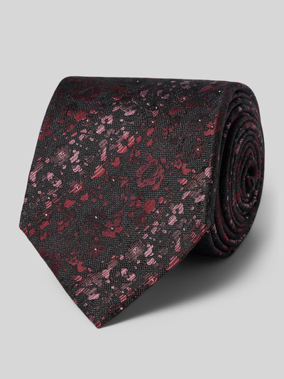 MONTI Krawatte aus Seide im Allover-Look (7,5 cm) Bordeaux 1