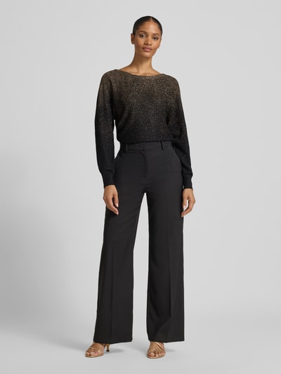 Apricot Gebreide pullover met ribboorden Zwart - 1