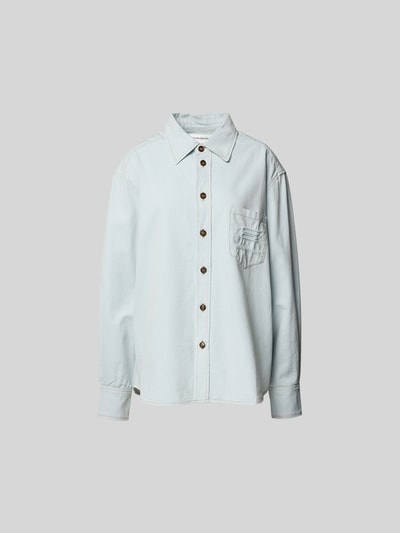 Victoria Beckham Hemdbluse mit Knopfleiste Hellblau 2