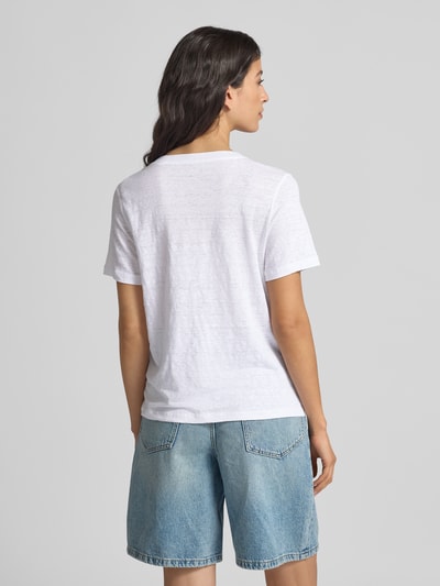 s.Oliver RED LABEL T-shirt o kroju regular fit z czystego lnu Biały 5