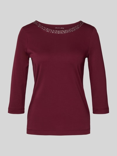 Christian Berg Woman T-Shirt mit Ziersteinbesatz und 3/4-Arm Kirsche 2