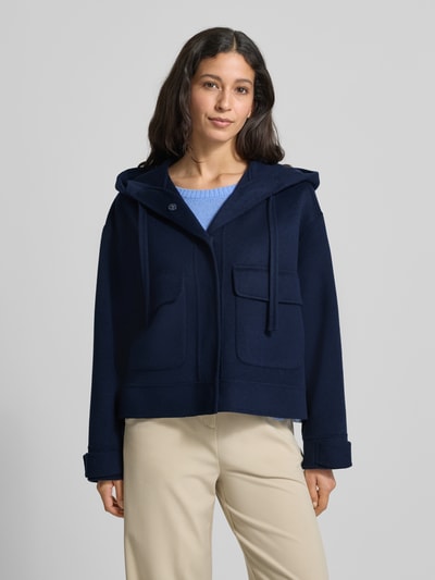Weekend Max Mara Kurtka o kroju regular fit z kapturem z mieszanki wełny model ‘GARY’ Granatowy 4