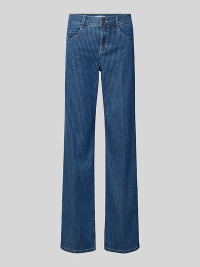 Produktfoto, Jeans mit Gesäßtaschen Modell 'Lara' von Angels aus blauem Baumwoll-Mix mit Stretch-Anteil, Straight Fit, sichtbare Struktur