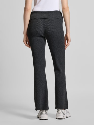 Guess Flared broek in riblook, model 'NINA' Antraciet gemêleerd - 5