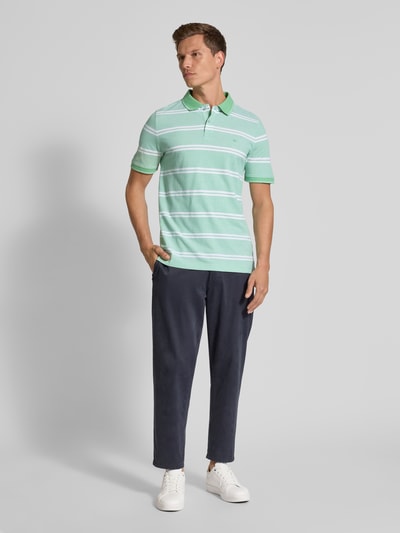 Fynch-Hatton Regular Fit Poloshirt mit Label-Stitching Hellgruen 1