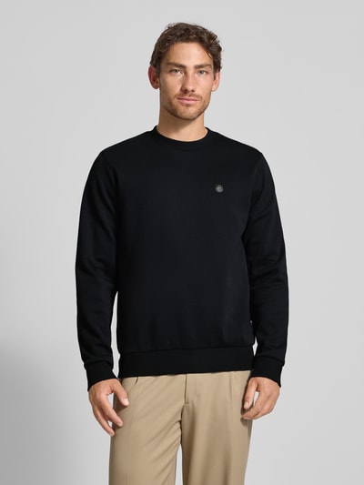 BOSS Regular fit sweatshirt van katoenmix Zwart - 4