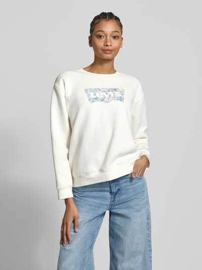 Levi's® Sweatshirt mit Label-Print Modell 'EVERYDAY' Ecru 4