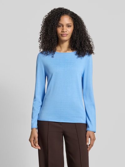 s.Oliver RED LABEL Sweter z dzianiny z mieszanki bawełny i wiskozy o kroju regular fit Oceaniczny 4