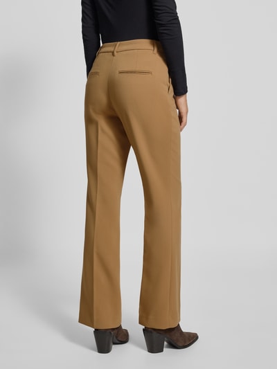 Gant Flared stoffen broek met persplooien Zand - 5