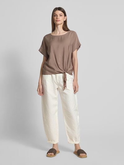 Christian Berg Woman Stoffhose aus Baumwoll-Leinen-Mix Offwhite 1